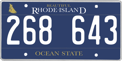 RI license plate 268643