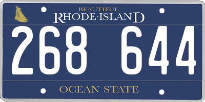 RI license plate 268644