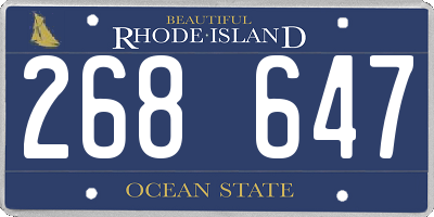 RI license plate 268647