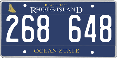 RI license plate 268648