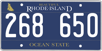 RI license plate 268650