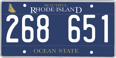 RI license plate 268651