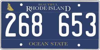 RI license plate 268653