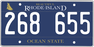 RI license plate 268655