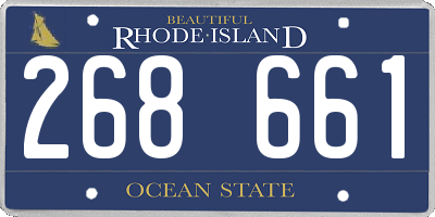 RI license plate 268661