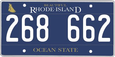 RI license plate 268662