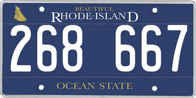 RI license plate 268667