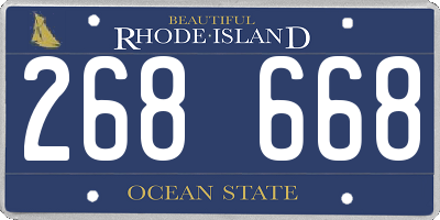 RI license plate 268668
