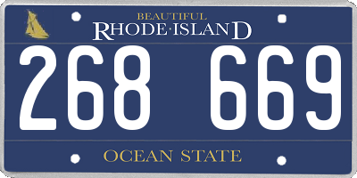 RI license plate 268669