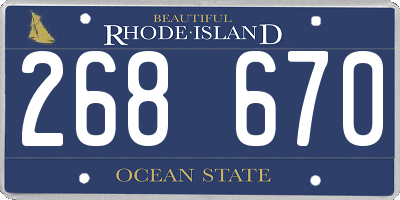 RI license plate 268670