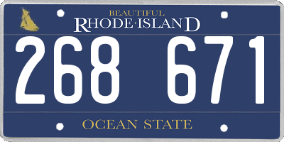 RI license plate 268671