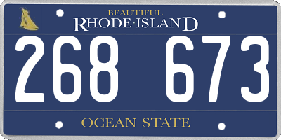 RI license plate 268673