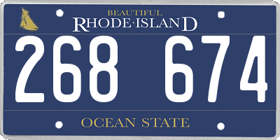 RI license plate 268674
