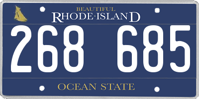 RI license plate 268685