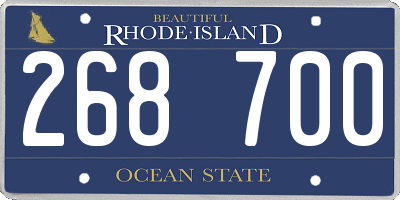 RI license plate 268700