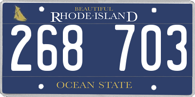 RI license plate 268703