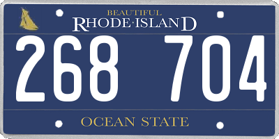 RI license plate 268704