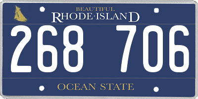 RI license plate 268706