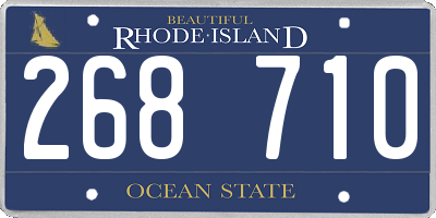 RI license plate 268710