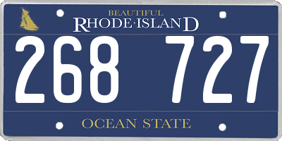 RI license plate 268727