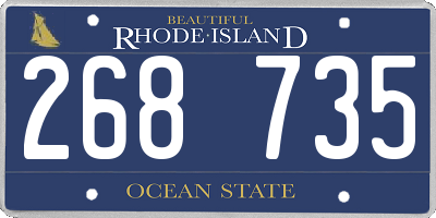 RI license plate 268735