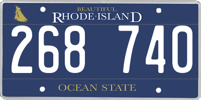 RI license plate 268740
