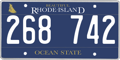 RI license plate 268742
