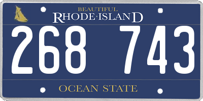RI license plate 268743