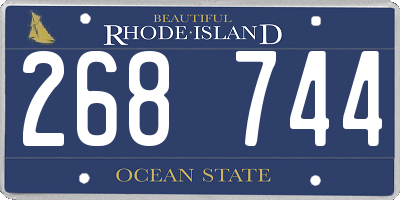 RI license plate 268744