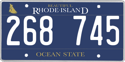 RI license plate 268745