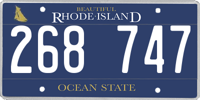 RI license plate 268747