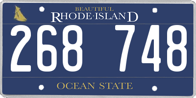 RI license plate 268748