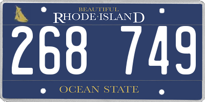 RI license plate 268749