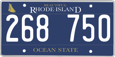 RI license plate 268750