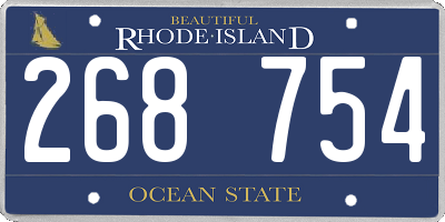 RI license plate 268754