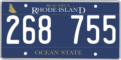 RI license plate 268755