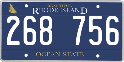 RI license plate 268756