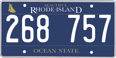 RI license plate 268757