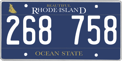 RI license plate 268758