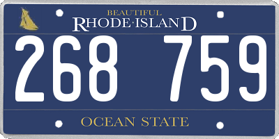 RI license plate 268759