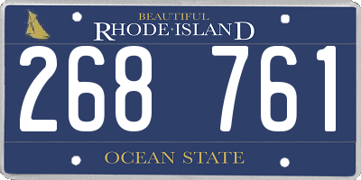 RI license plate 268761
