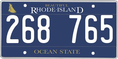 RI license plate 268765