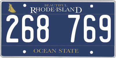 RI license plate 268769
