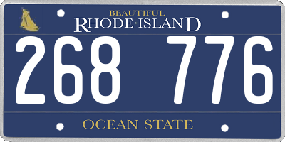 RI license plate 268776