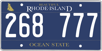 RI license plate 268777