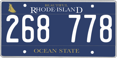 RI license plate 268778