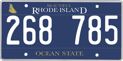 RI license plate 268785
