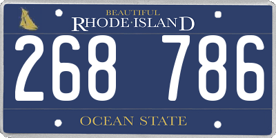 RI license plate 268786