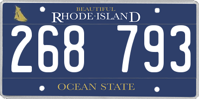 RI license plate 268793