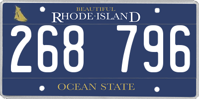 RI license plate 268796